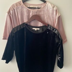 (2 pieces) XIRENA VELVET TOP - BLACK SHINE  and